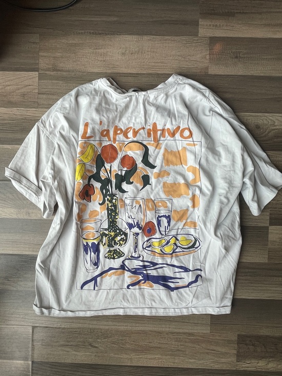 Topshop Tops - Topshop Oversized Graphic Crewneck T-Shirt